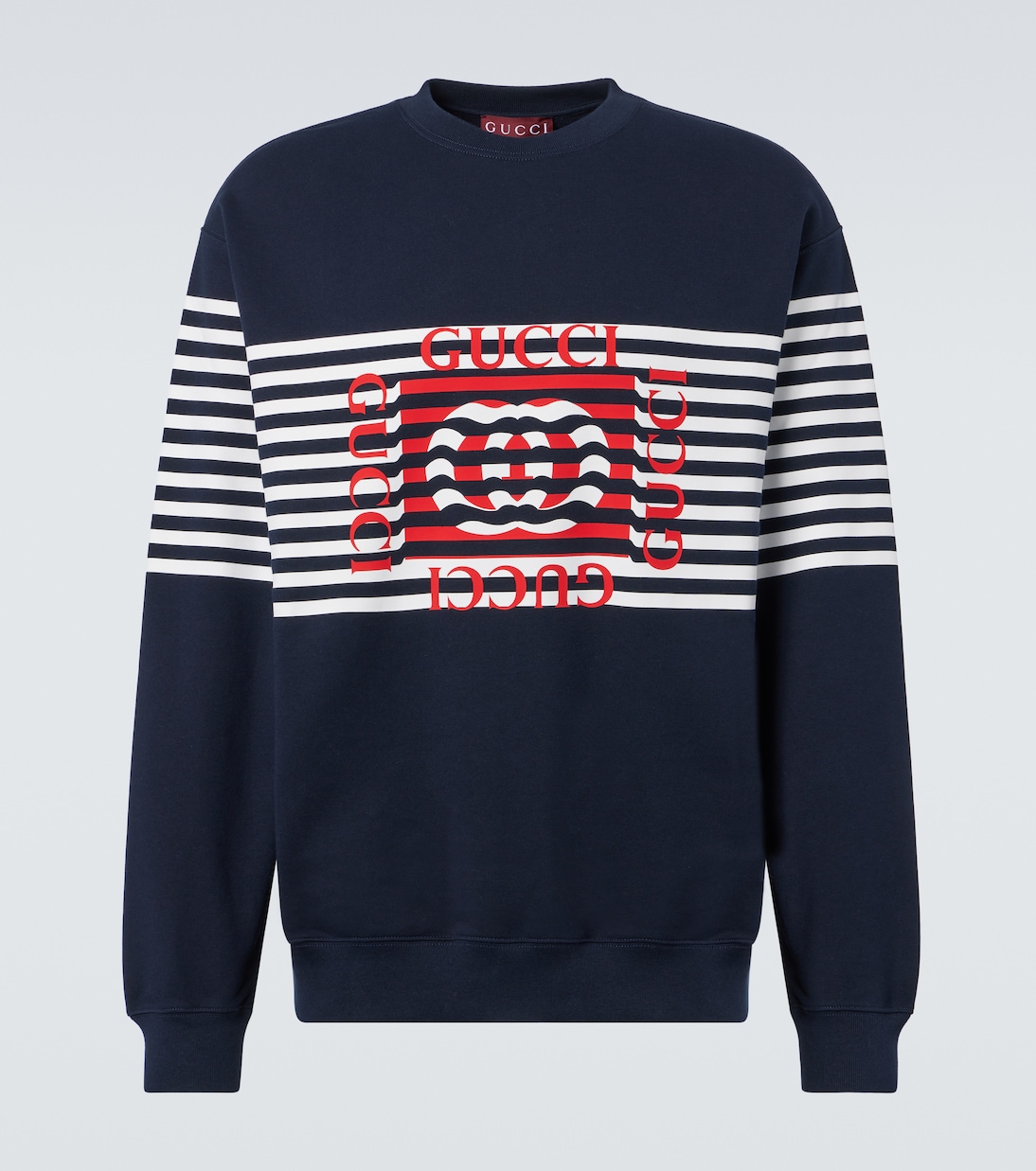 

Хлопковый джерси свитшот с логотипом Gucci, Blue Navy/Mc