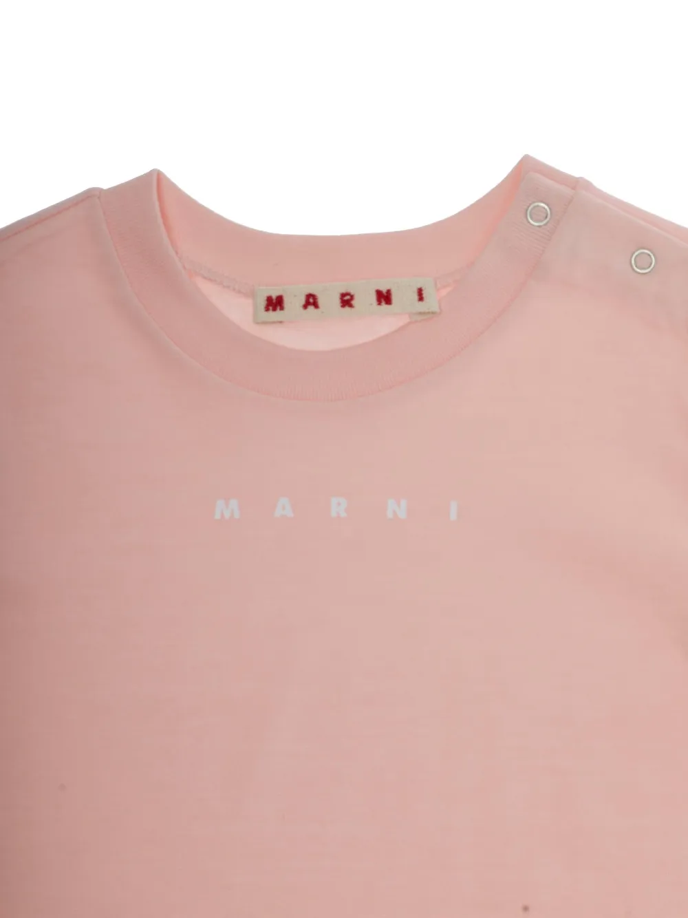 Футболка с круглым вырезом и логотипом Marni Kids, розовый — фото 3