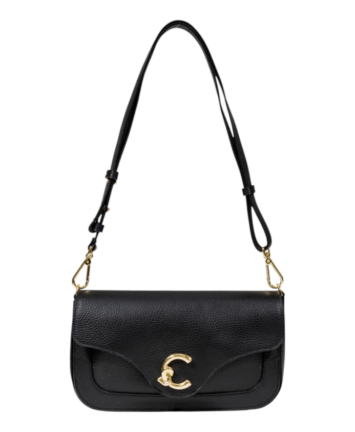 

Элегантная и изысканная кожаная сумка через плечо Coccinelle, черный