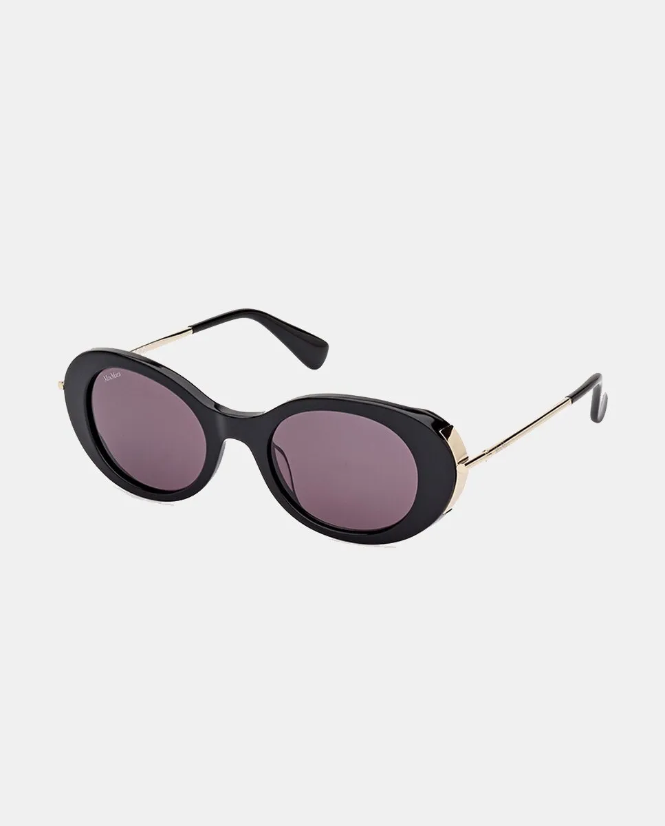 

Черные овальные женские солнцезащитные очки из ацетата Max Mara