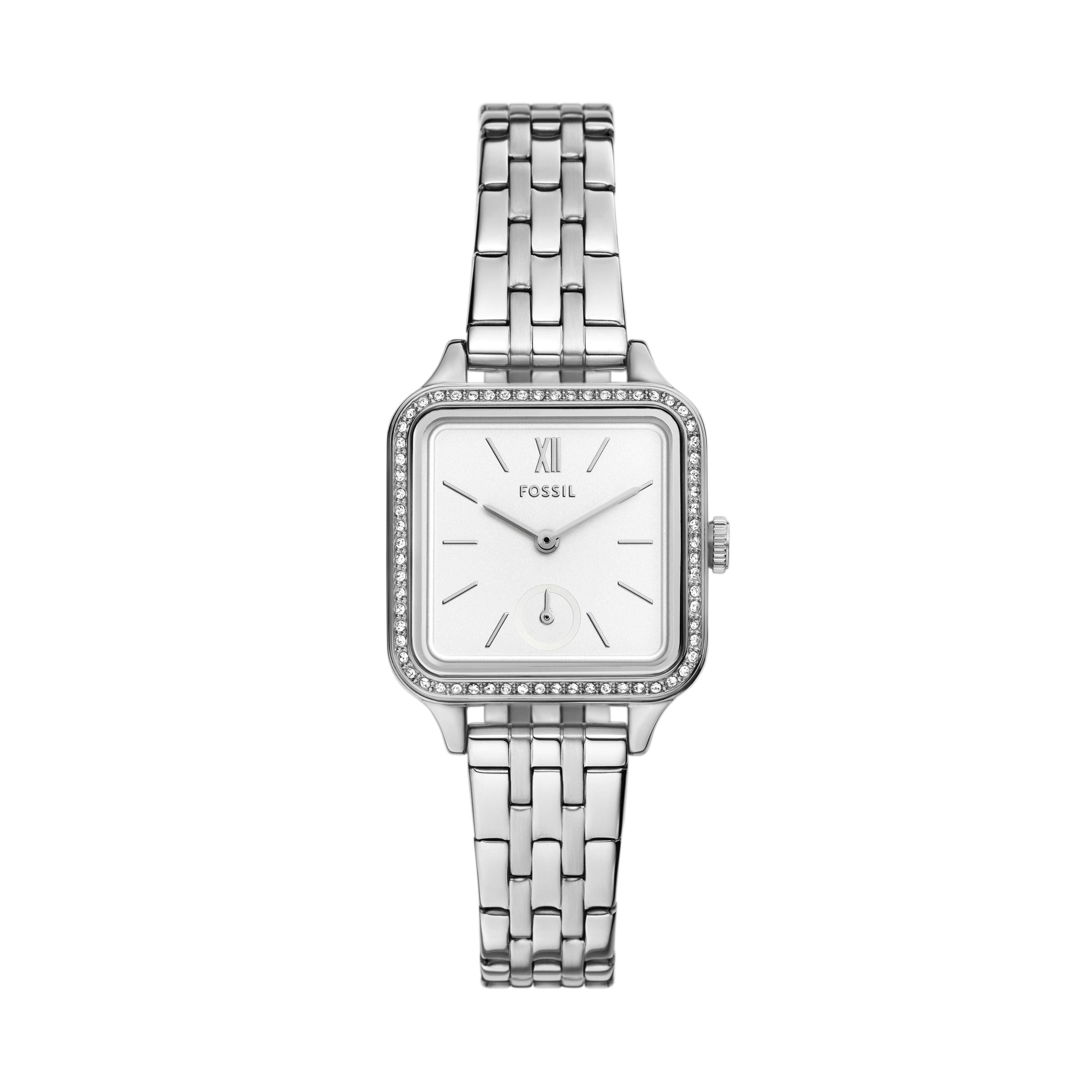 

Женские часы Fossil Colleen с тремя стрелками, нержавеющая сталь, серебряный