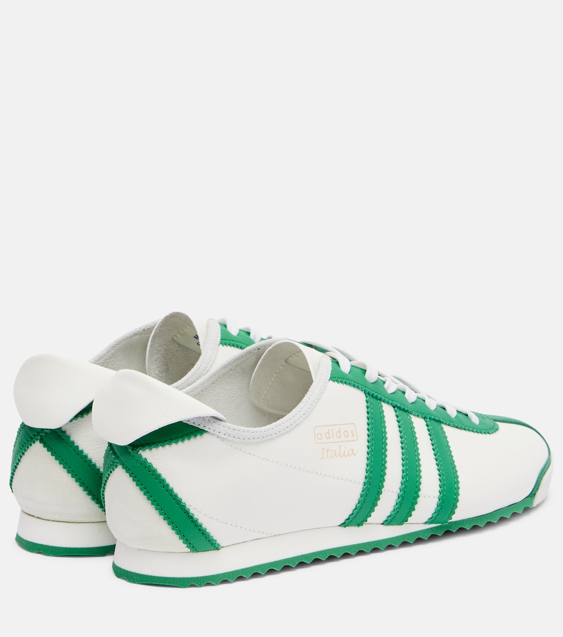 Кожаные кроссовки Italia 60s Adidas, Green/White — фото 2