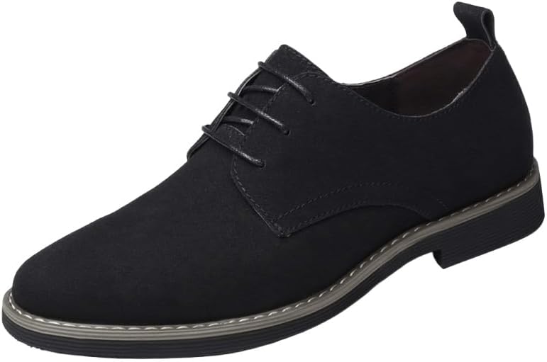 

Мужские модные повседневные оксфорды большого размера с верхом из искусственной ПУ замши, противоскользящей подошвой, удобной подкладкой, формальные, для повседневного ношения Clolinde, черный