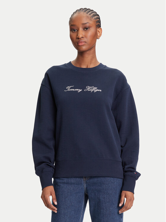 Толстовка обычного кроя Script WW0WW47159 Tommy Hilfiger, синий