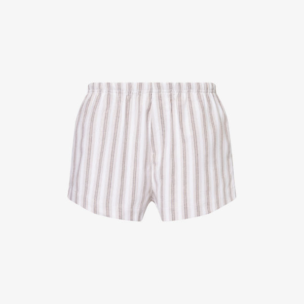 

Шорты из хлопковой смеси с двойной резинкой и полосатым принтом The Couture Club, бежевый