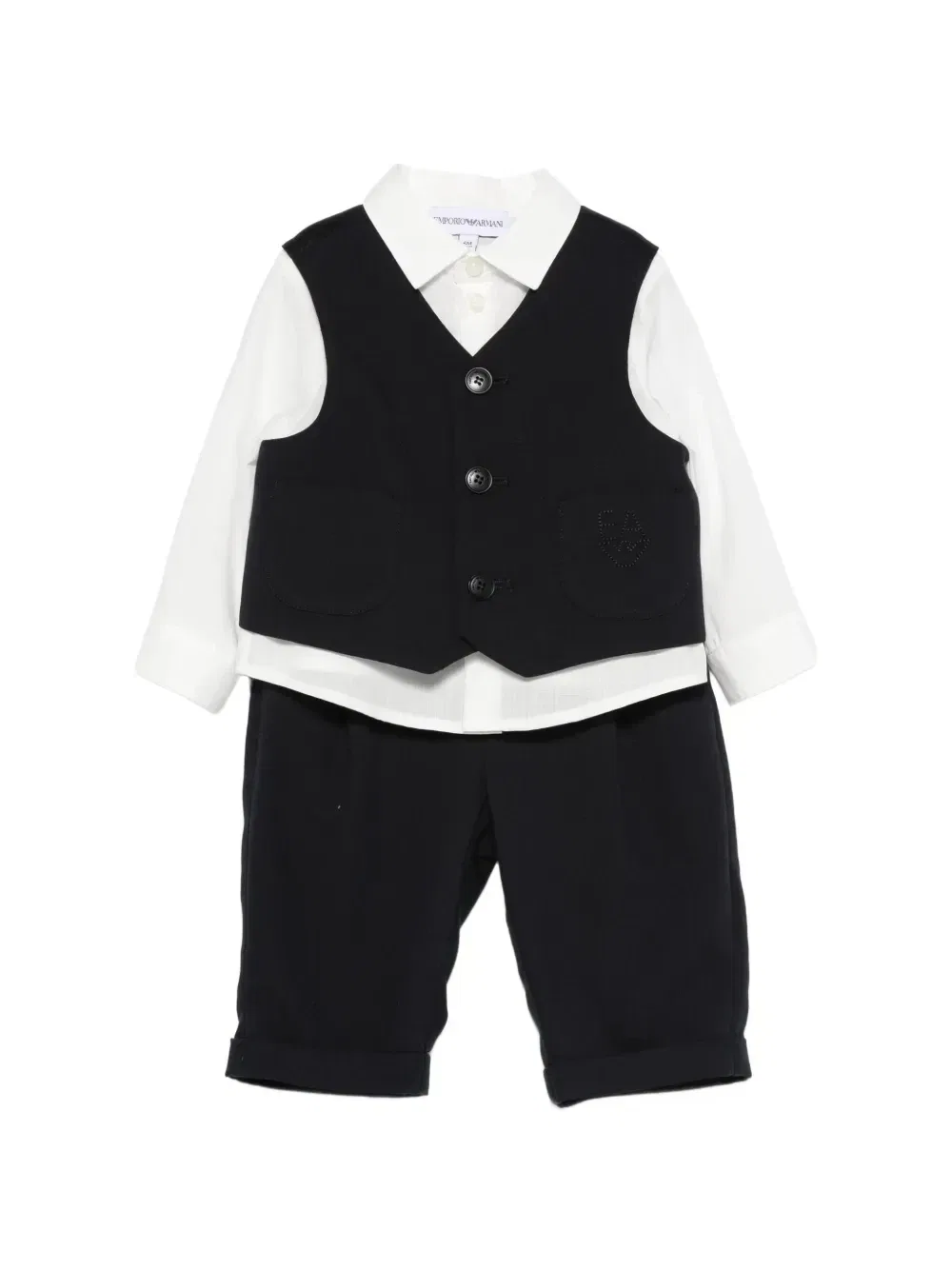 Костюм-тройка с жилетом Emporio Armani Kids, синий