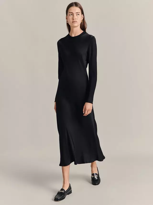 

Платье Ghost Rhea Bias Cut Satin Midi, черный