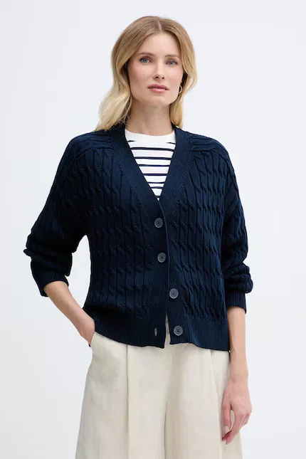 Кардиган с узором косичка Tommy Hilfiger, синий