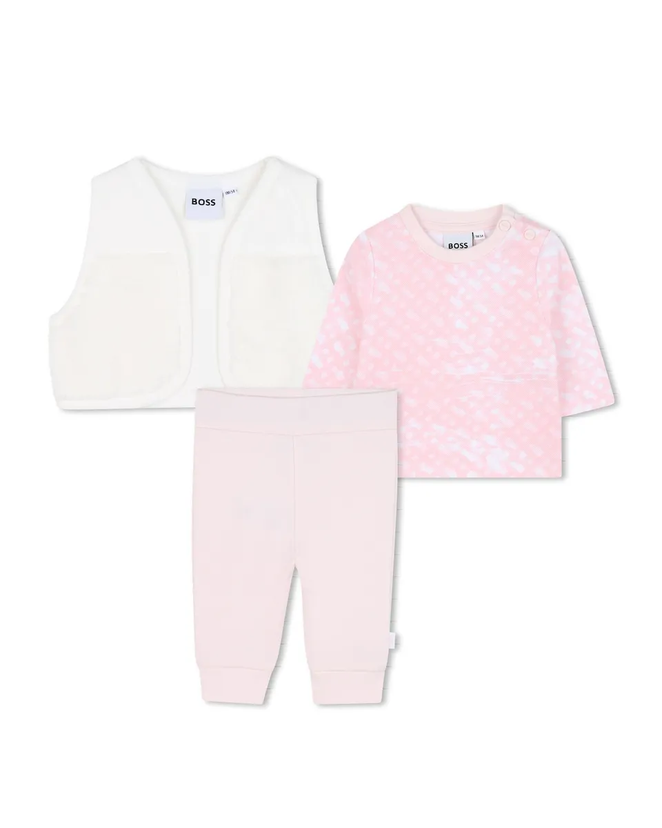 

Набор для новорожденного розового цвета из хлопка BOSS Kidswear