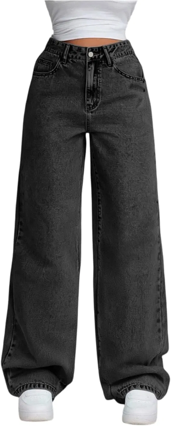 Джинсы свободные Wide Leg Jeans, черные