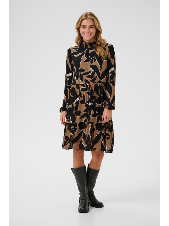 

Kaffe Платье KAlinda свободного кроя, цвет «Жареный кокос/Черный цветок»