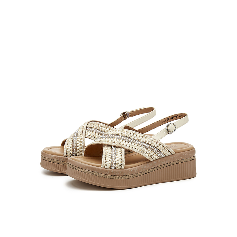 DAPHNE Женские сандалии на одной застежке бежевые, цвет Beige — фото 3