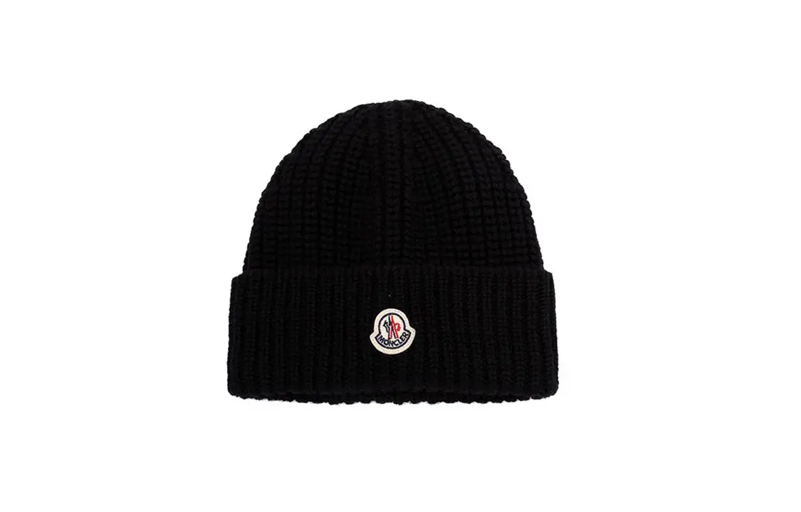 

Бейсболка с логотипом и подвернутым краем Moncler, черная