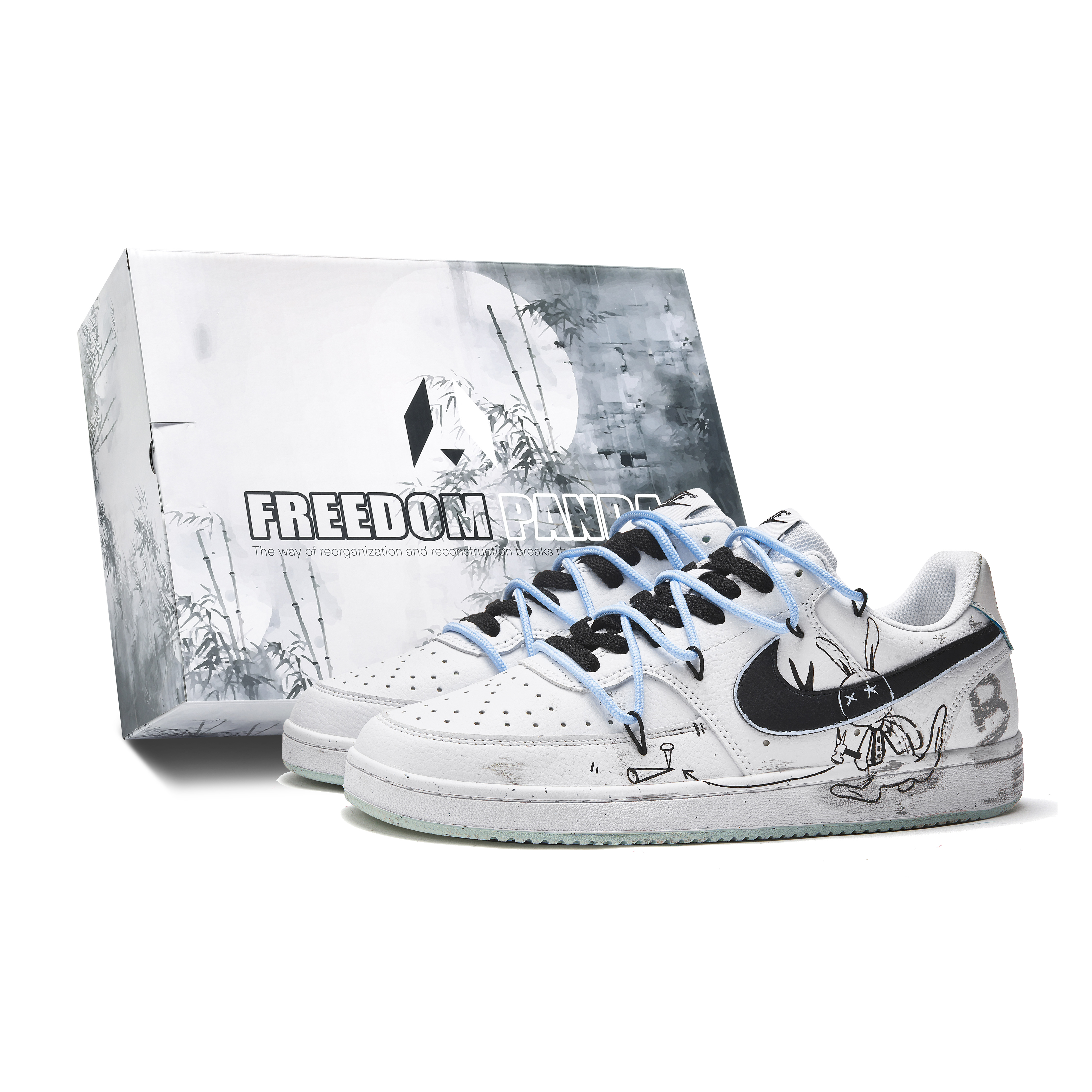 

Кроссовки Nike Court Borough Skateboarding Shoes Men Low-top White/black, белый/черный