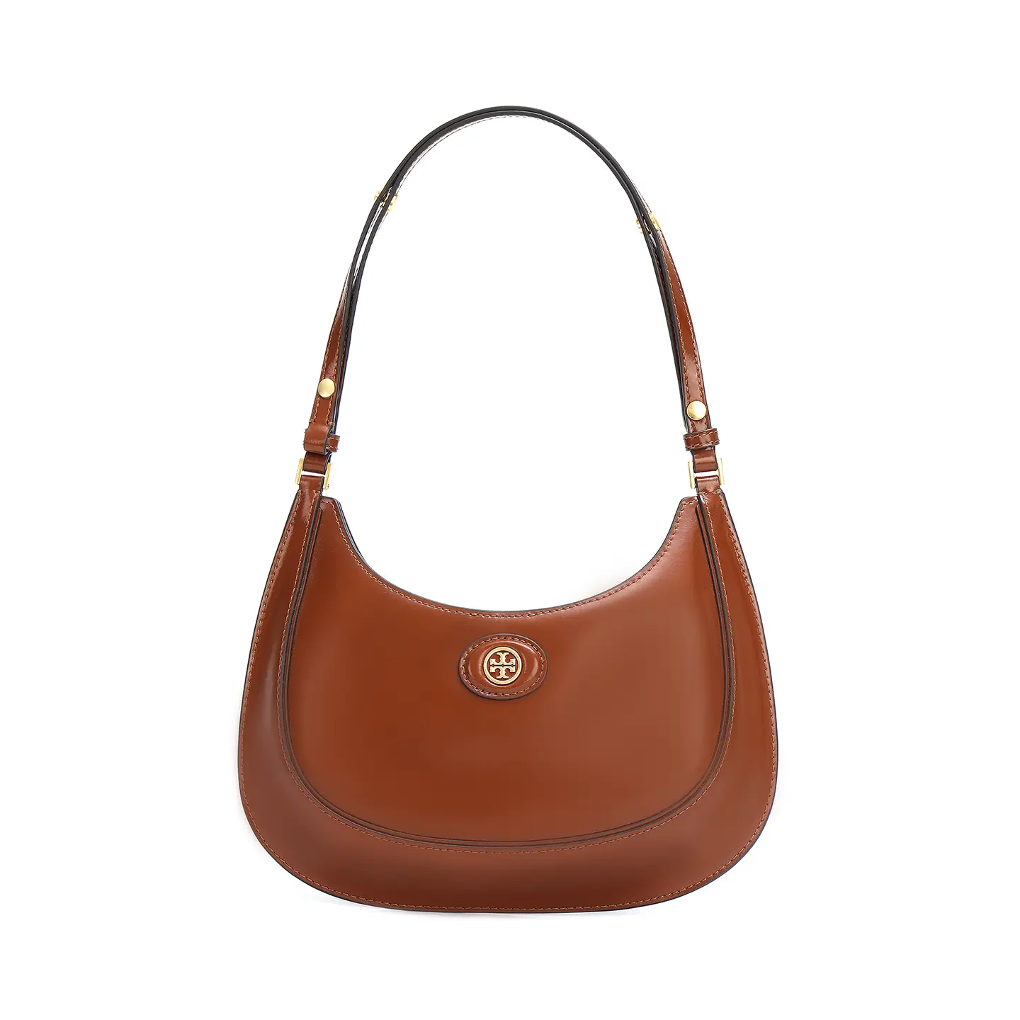 

TORY BURCH Сумка-мессенджер Robinson из коровьей кожи с полумесяцем, женская, коричневого цвета