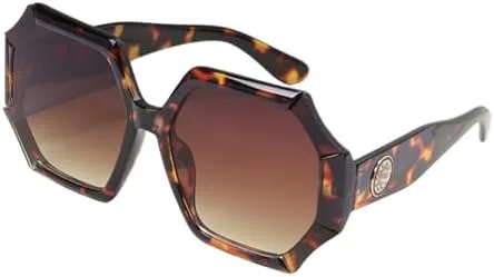 

Ретро-солнцезащитные очки большого размера для женщин и мужчин, модные очки унисекс, стильные солнцезащитные очки с защитой от УФ-излучения UV400 MTZJH, Leopard Tea