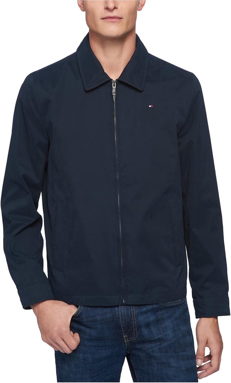 

Легкая мужская куртка для гольфа Tommy Hilfiger из микротвила на молнии (стандартные размеры, а также для больших и высоких), Navy