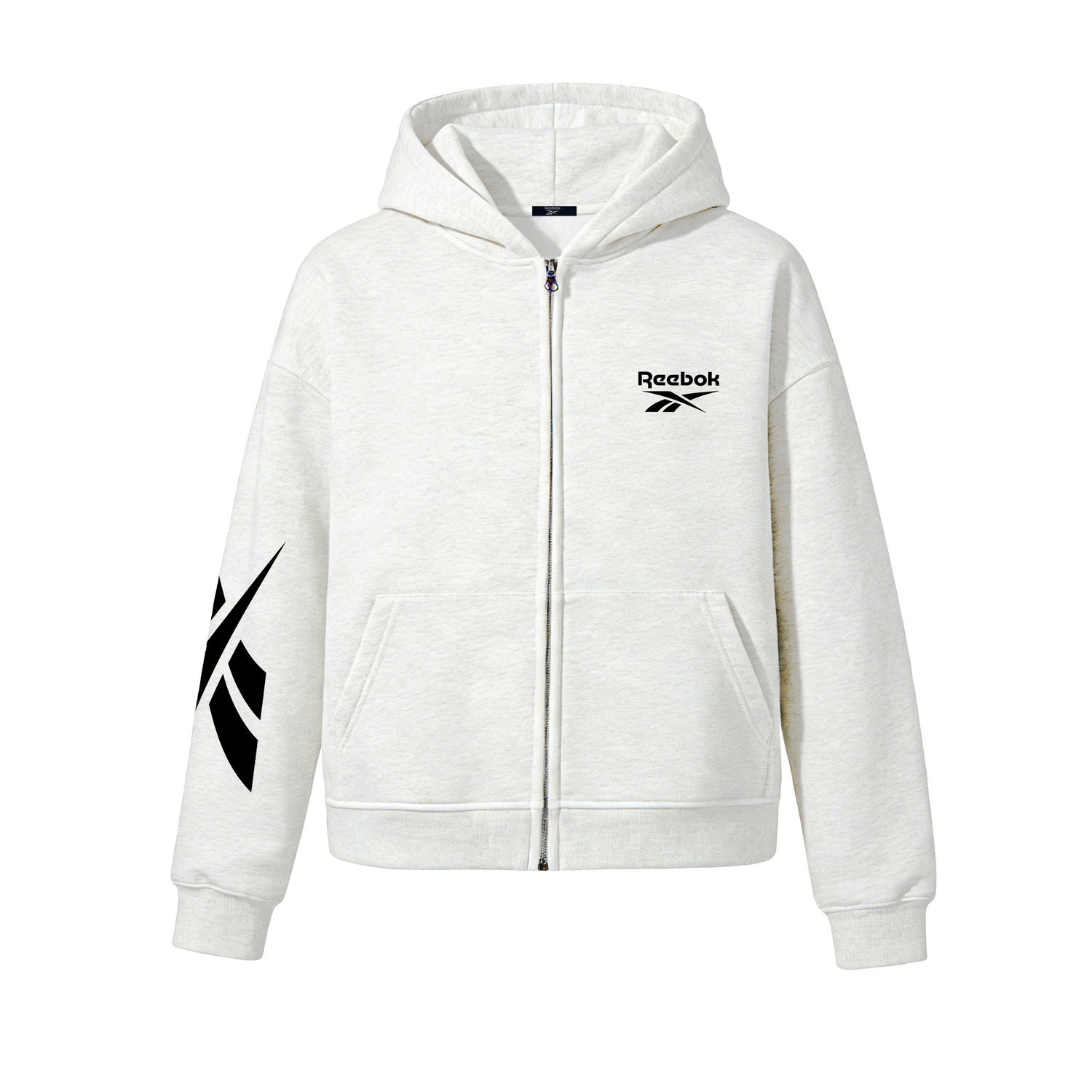 

Толстовки Unisex с капюшоном, умеренная посадка, Regular Reebok, белый heather серый