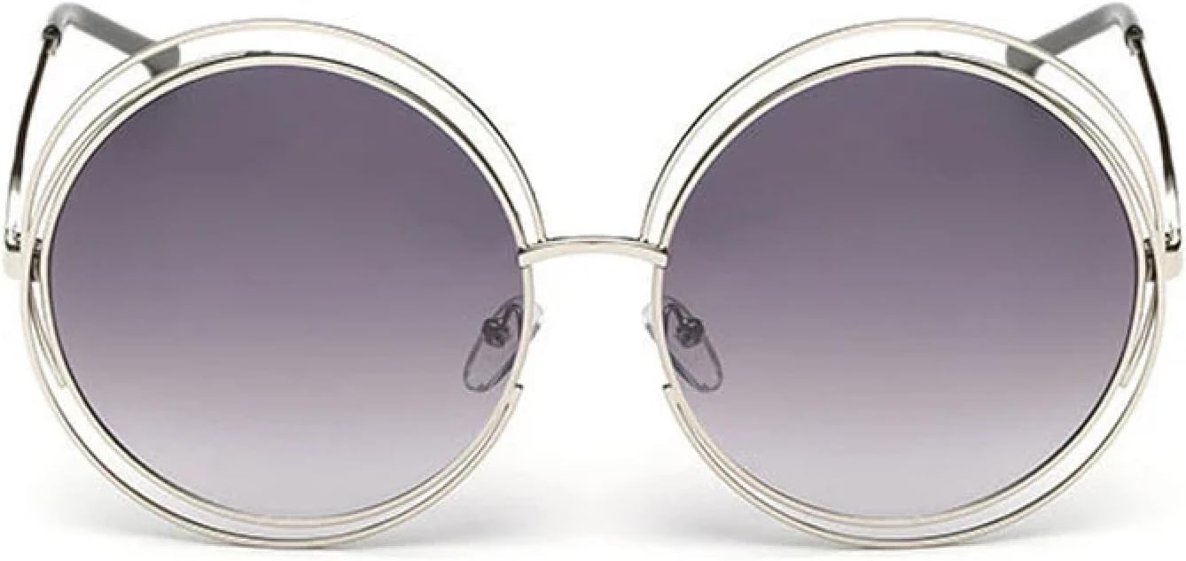 

Солнцезащитные очки с защитой от УФ-излучения UV400 | Женские круглые металлические очки в крупной оправе | Для женщин и мужчин, для занятий спортом на открытом воздухе и вождения DSVIGF, Silver-grey