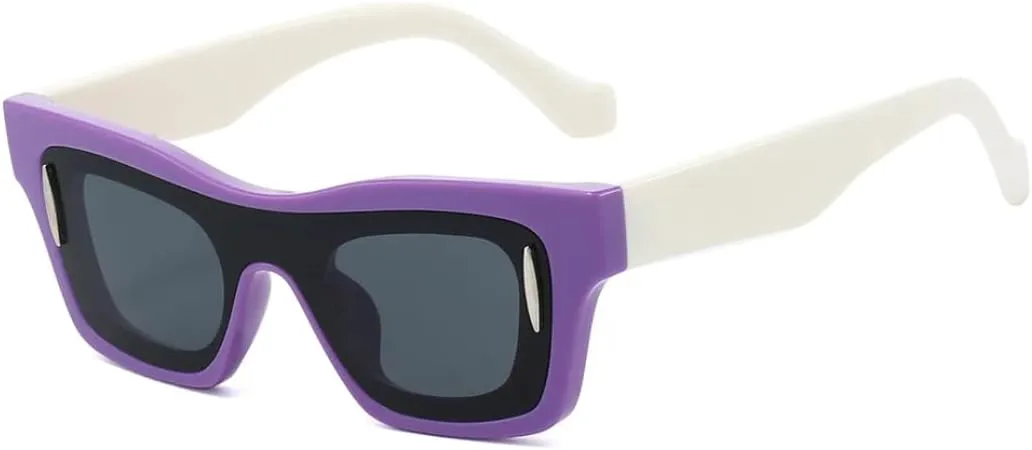 

Уникальные квадратные солнцезащитные очки для женщин и унисекс, цветные, в стиле ретро, ​​модные, мужские, с защитой от УФ-излучения UV400 UATXTAU, Purple