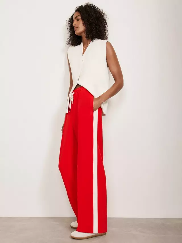 

Брюки Mint Velvet Side Stripe Wide Leg, красный