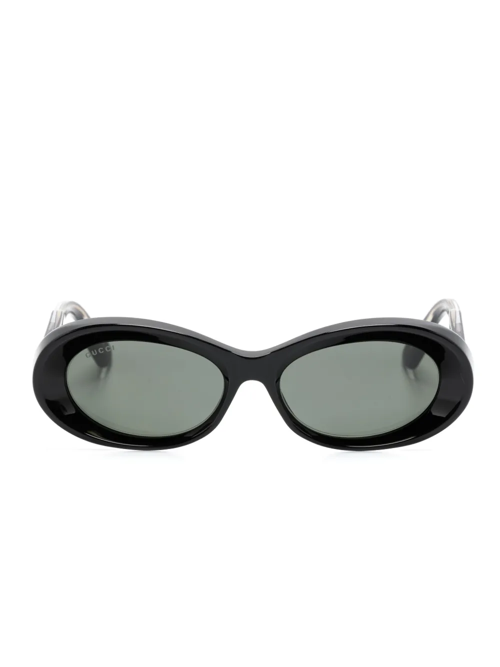 

Солнцезащитные очки в овальной оправе с тисненым логотипом Gucci Eyewear, черный