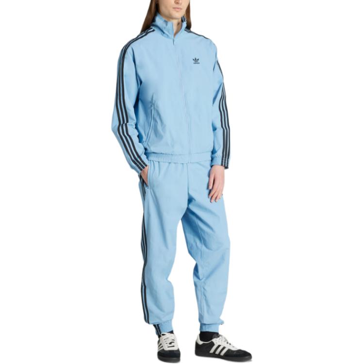 Adicolor Woven Firebird Track Top куртка мужская Adidas Originals, серо-синий/черный — фото 3