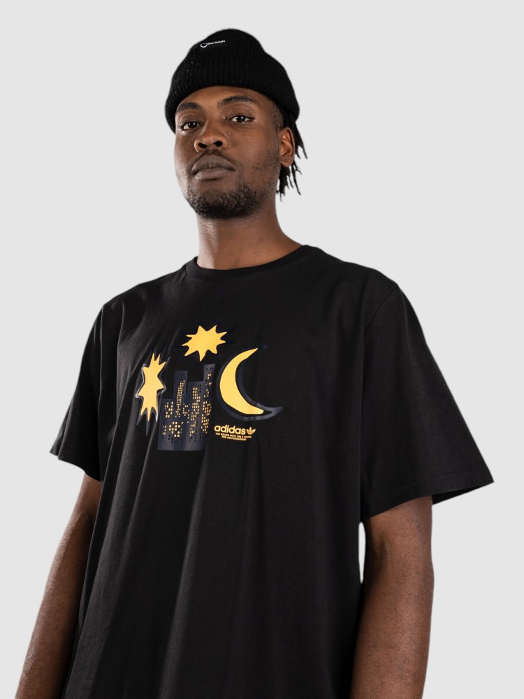 Футболка adidas Skateboarding Nightvision T-Shirt, black/legink/hazora — фото 4