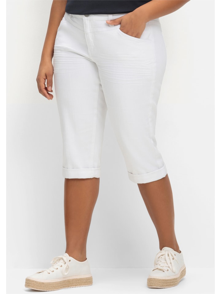 

Тканевые шорты sheego, белый деним