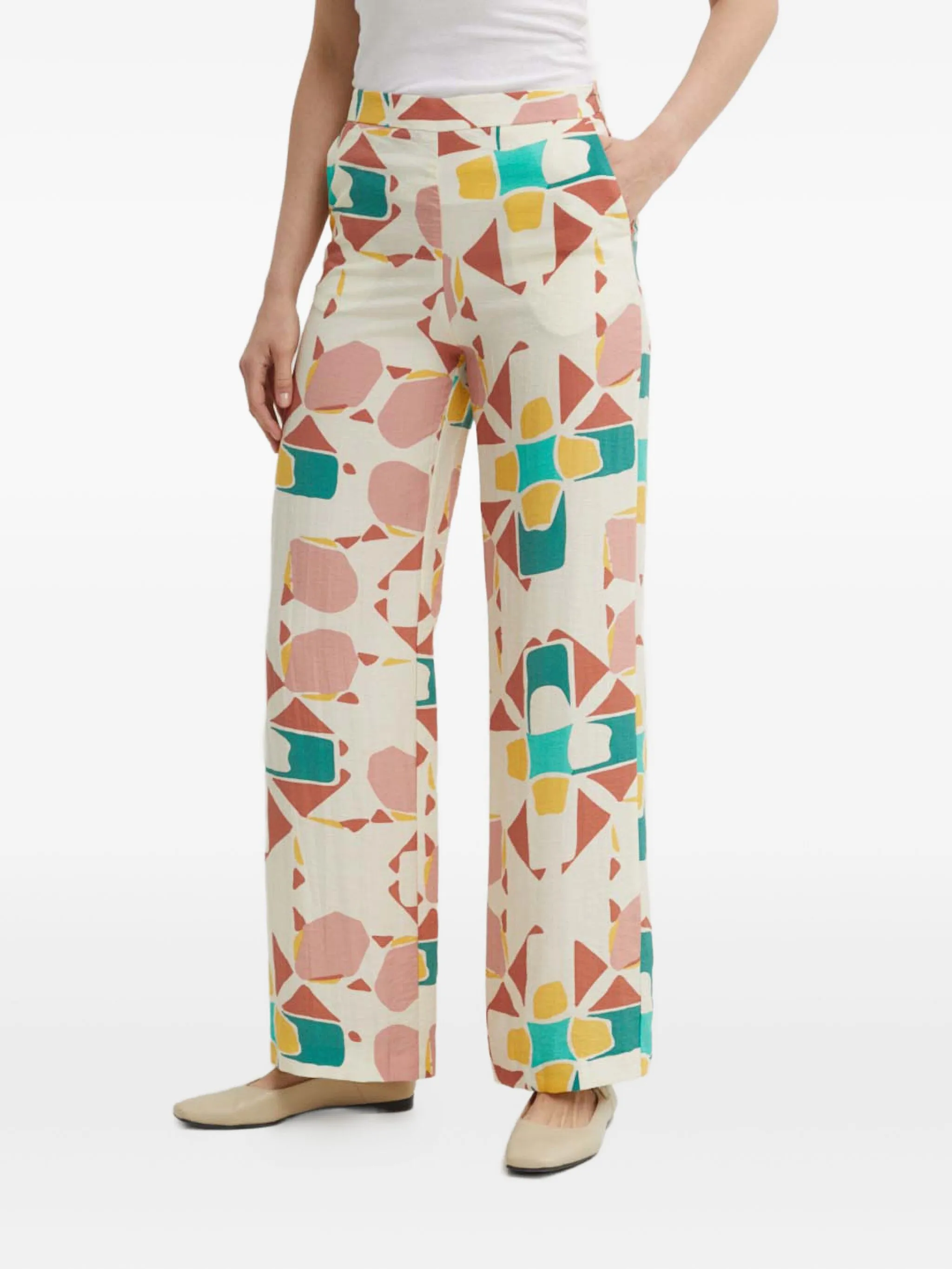 

Прямые брюки с геометричным принтом Ba&Sh, белый