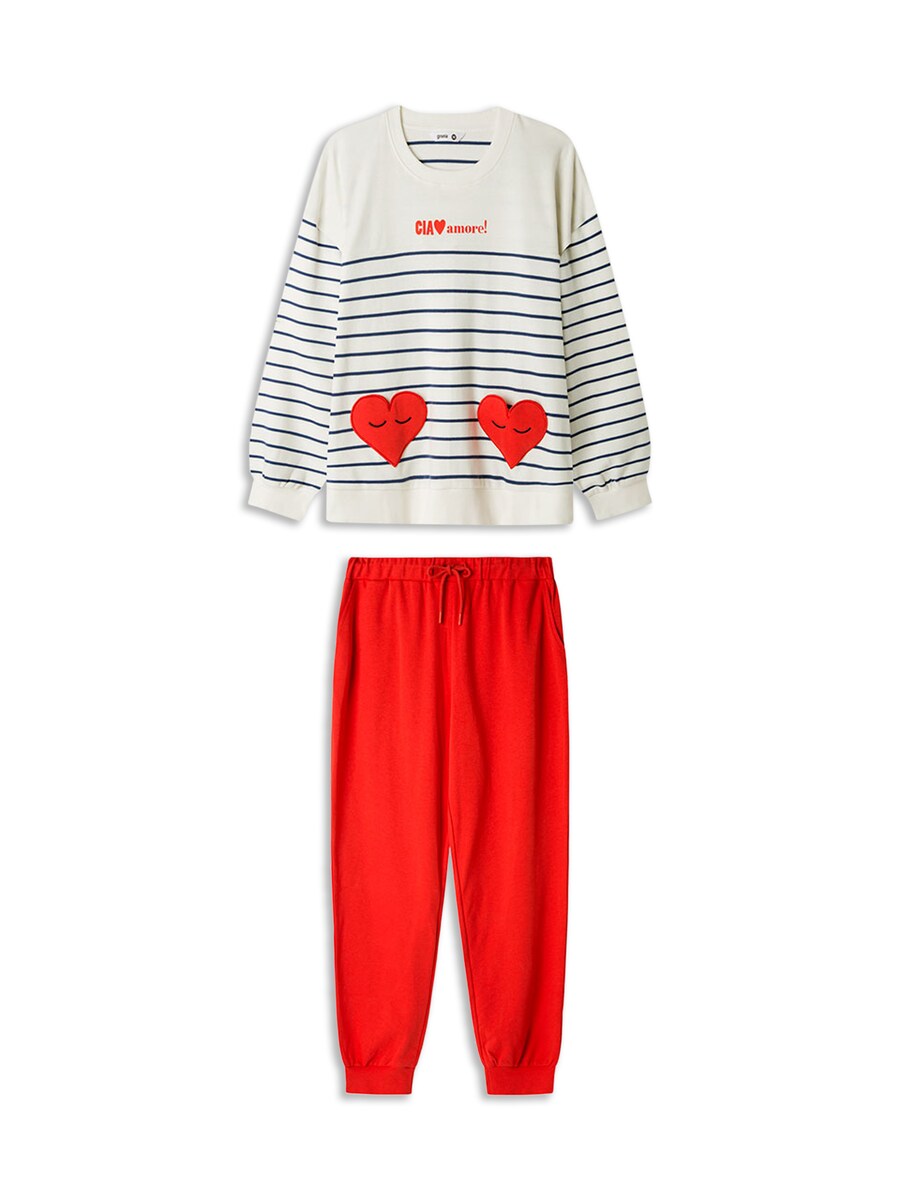 

Пижама Gisela Set, цвет Red/White/Off white