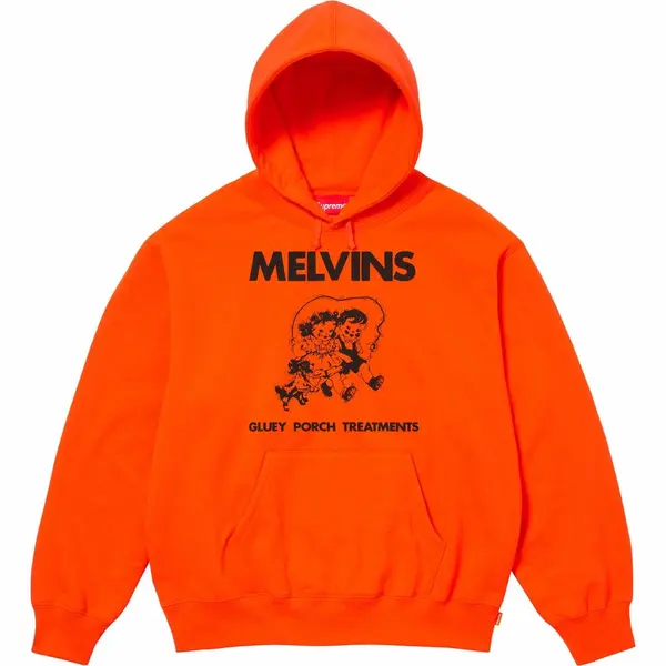 

Толстовка x melvins hooded sweatshirt 'orange black' Supreme, оранжевый