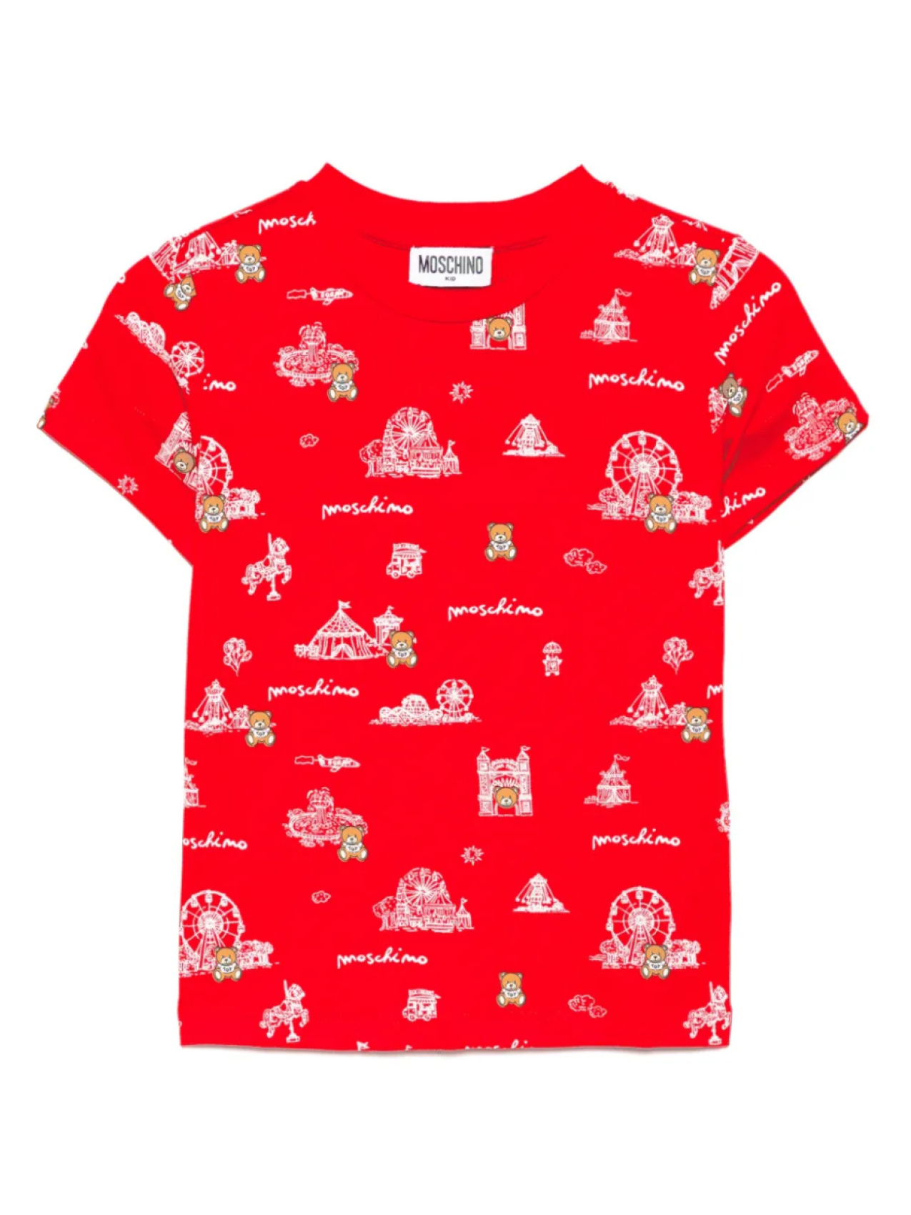 

Moschino Kids футболка с графичным принтом, красный