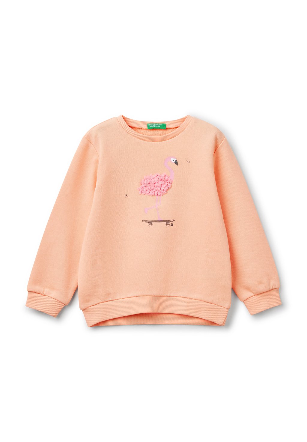 

Толстовка WITH PETAL LOOK APPLIQUE United Colors of Benetton, оранжевый