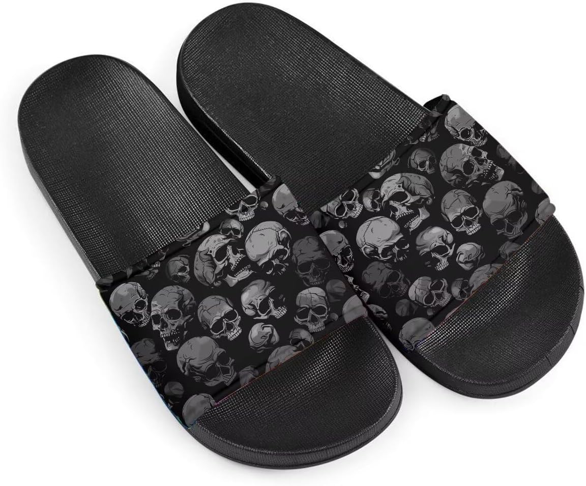 

Женские шлепанцы GETELINSENG с принтом черепа на День мертвых, летние домашние тапочки с нескользящей подошвой, тапочки на носок для дома и улицы, Horror Skull