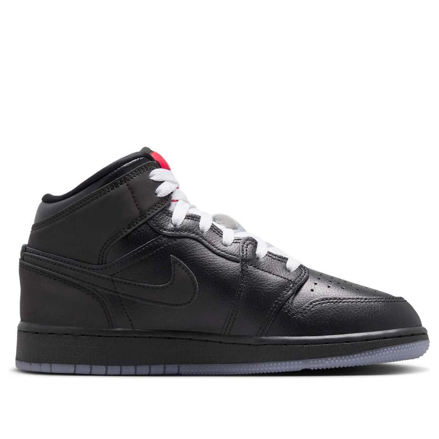 Кроссовки (GS) Air Jordan 1 Mid SE 'Black Metallic Reimagined', черный — фото 2