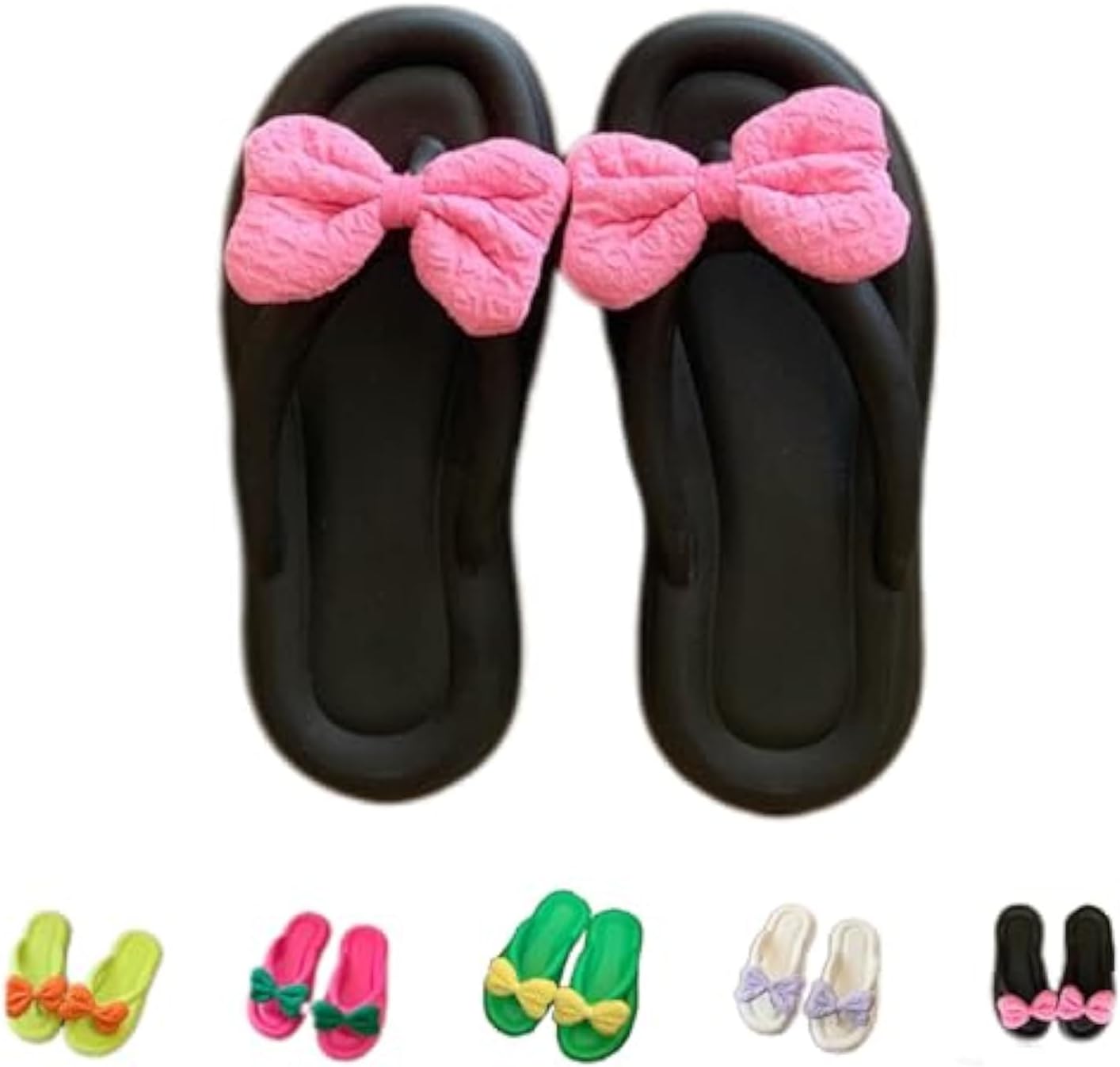 

Тапочки-шлепанцы с бантом, милые детские шлепанцы с бантиком, для ванной, пляжа, домашние тапочки Ntrueml, черный
