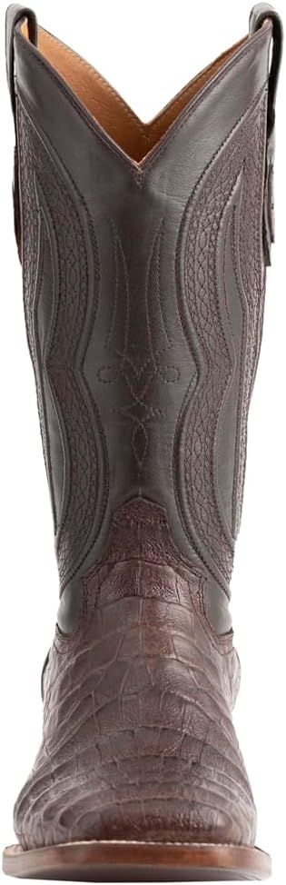 Мужские ботинки Ferrini Italia Dakota Belly с вышивкой, квадратный носок, деловые, средняя голень - коричневые — фото 4
