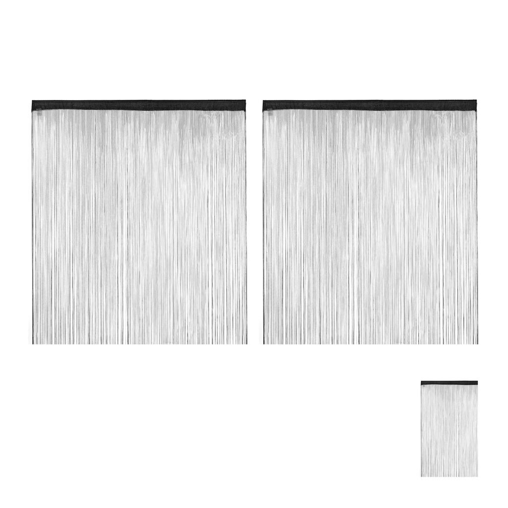 

Relaxdays 2 шторы из ниток черные 145x245, черный