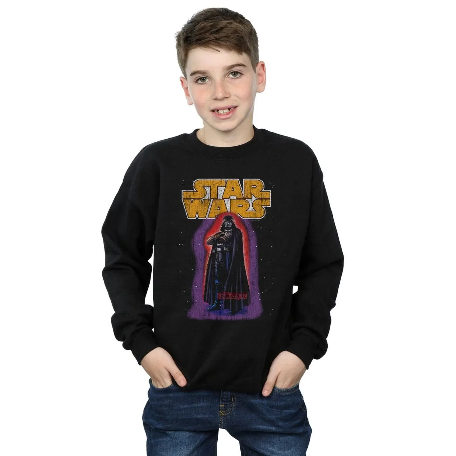 Свитшот детский с принтом Darth Vader Star Wars, черный