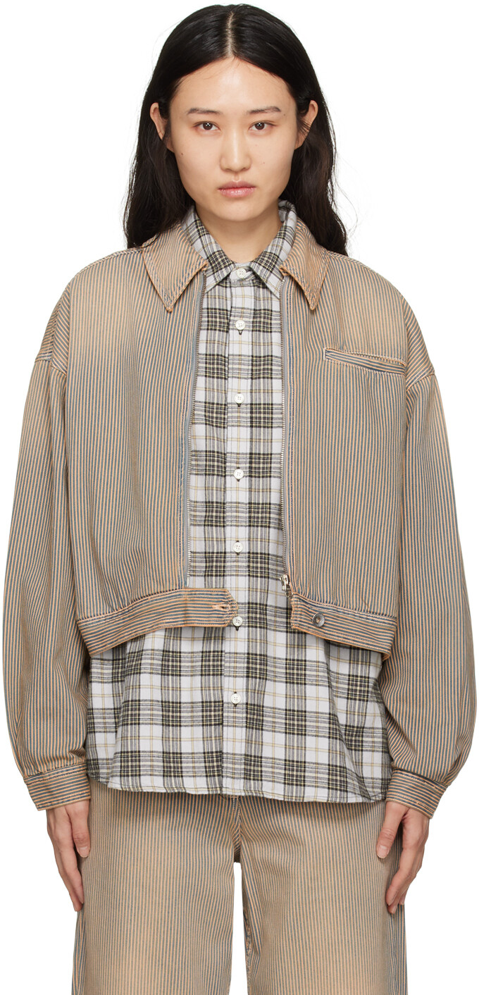 

Коричневая джинсовая куртка Burnside Ymc