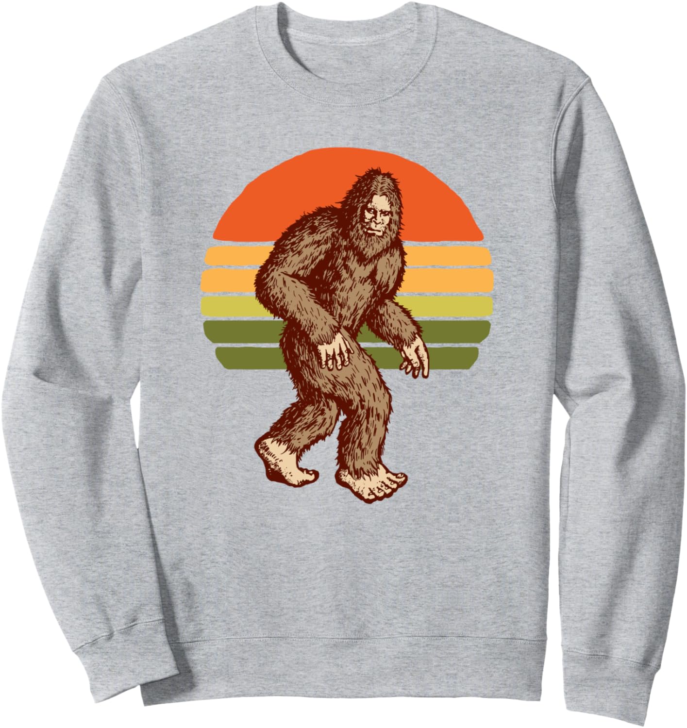 

Ретро-толстовка в стиле 70-х с изображением Бигфута, Сасквоча и заката Sasquatch Garage, серый