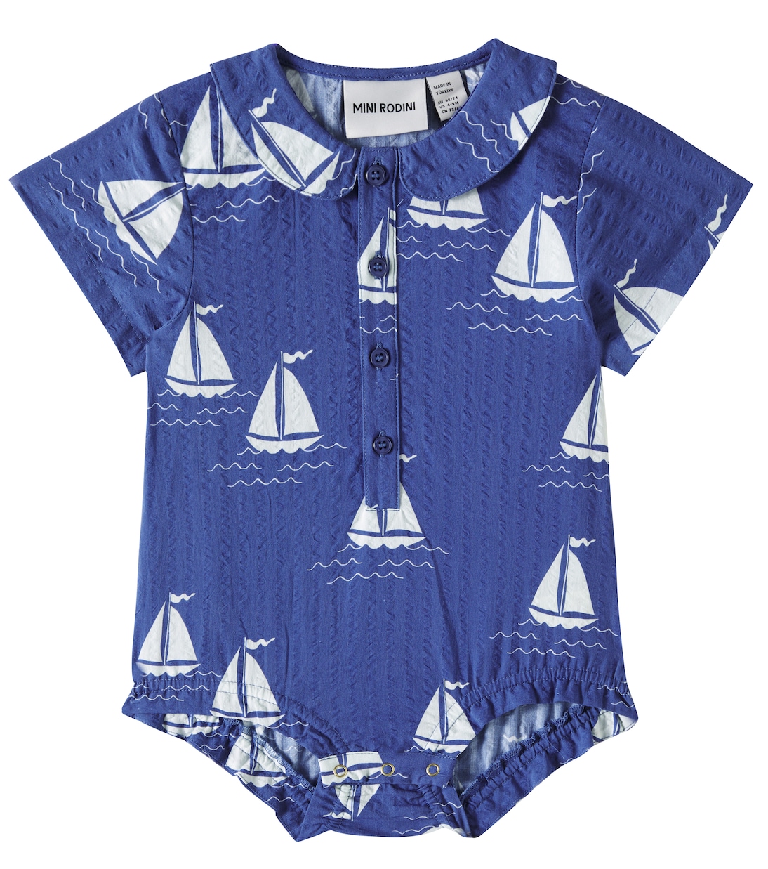 

Боди из принтованного хлопка Mini Rodini, синий