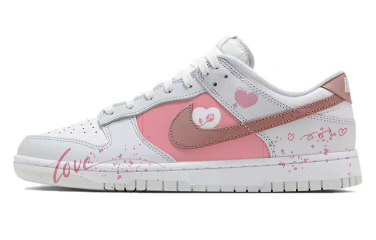 

Кроссовки Nike Dunk Skateboarding Shoes Unisex Low-top White/pink, розовый