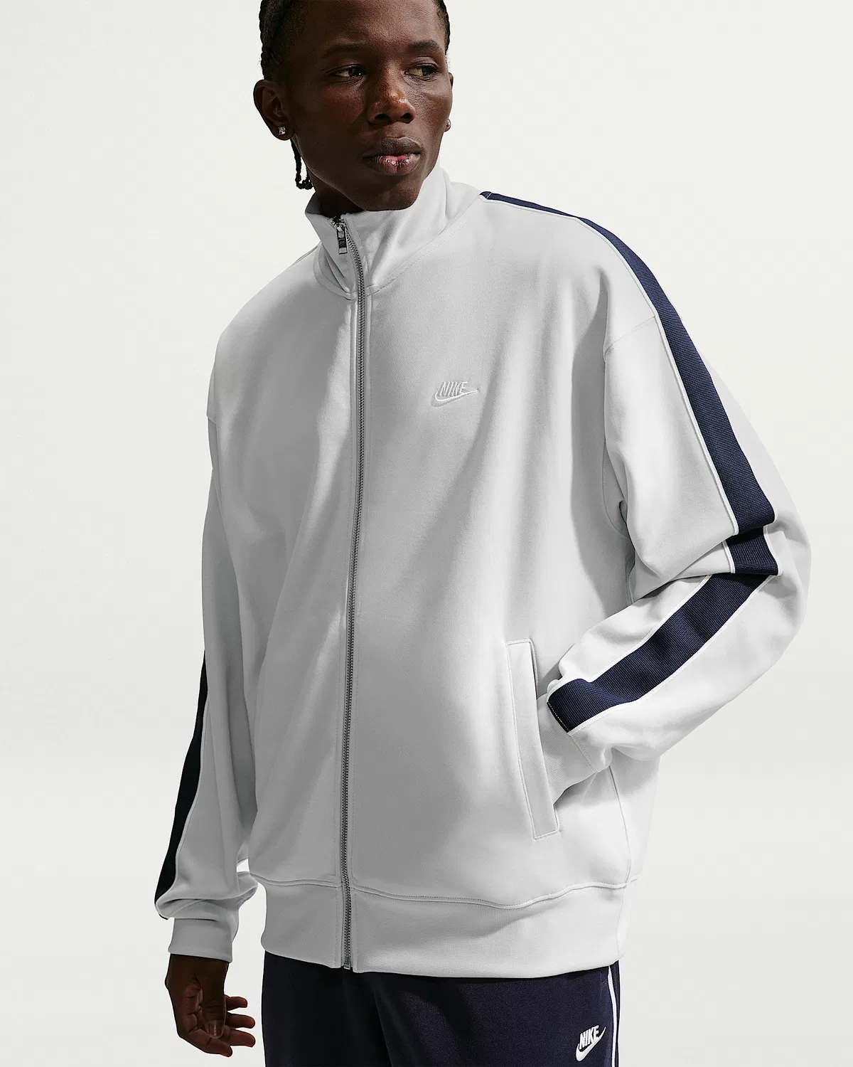 Мужская оверсайз-куртка Nike Sportswear Club, Photon Dust/White/Midnight Navy/White