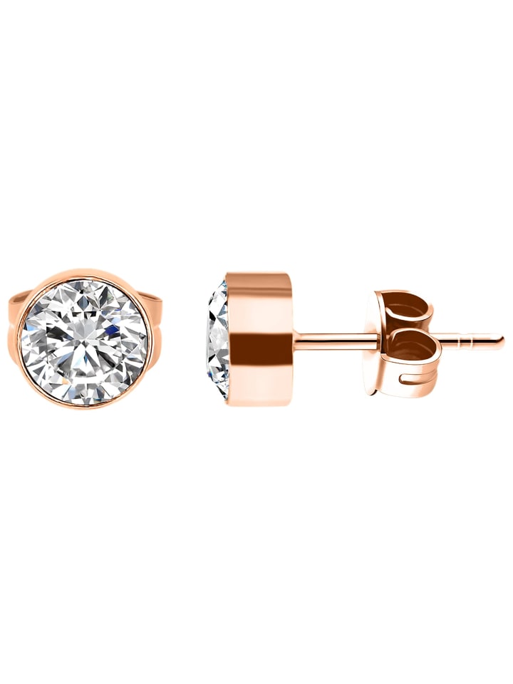 

Adeliás Женские серьги - серьги-гвоздики из нержавеющей стали со стразами, серебристого цвета