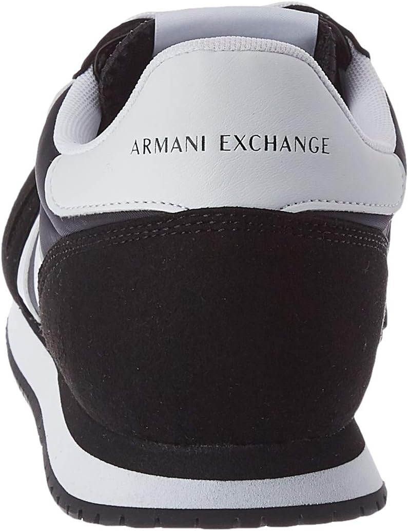 Мужские кроссовки Emporio Armani с логотипом и шнуровкой Armani Exchange, белый/черный — фото 3