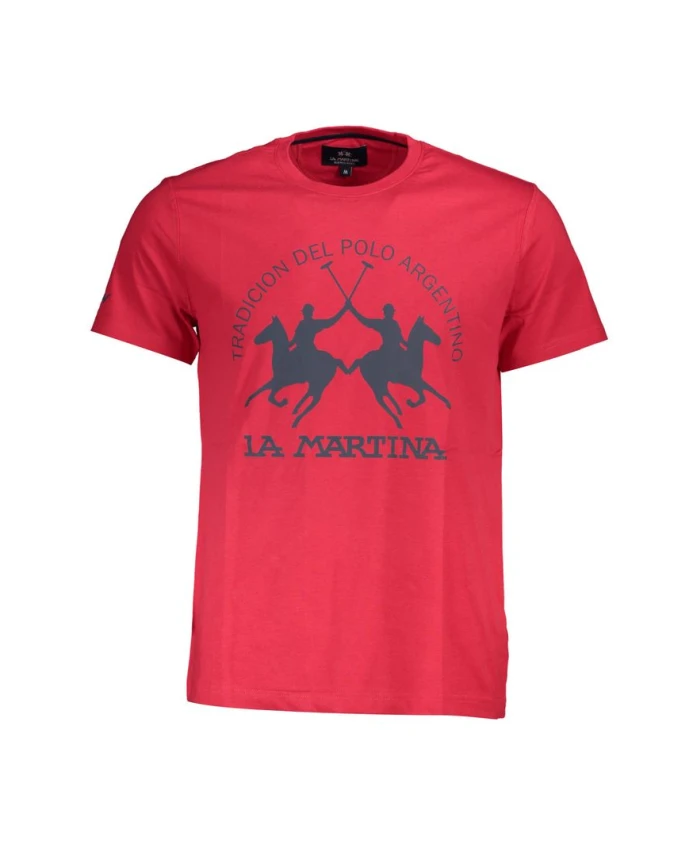 

Красная хлопковая мужская футболка La Martina, красный