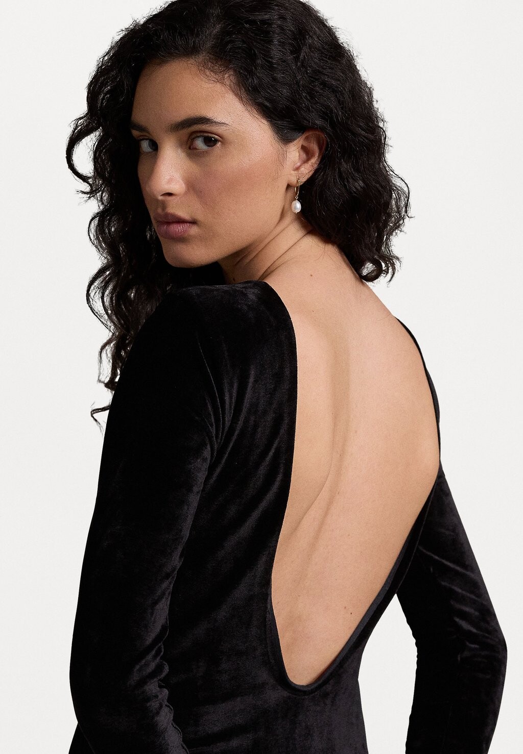 

Повседневное платье VELVET SCOOPBACK DRESS Polo Ralph Lauren, черный