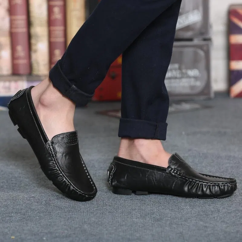 Лоферы кожаные Loafers for Men Simple Solid Color, черный PUGHGAETZF — фото 4